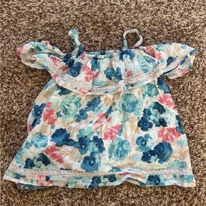 Abercrombie kids girls 3/4 floral flower off shoulder tank top